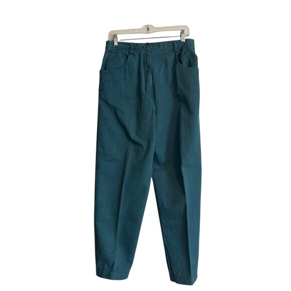 Vintage Forest Green Denim Vest Jeans Set Womens Sz Medium High Waist Corduroy - Picture 3 of 16